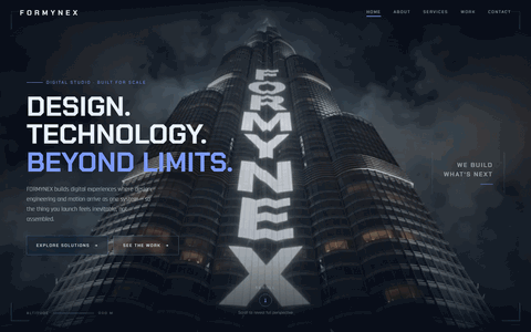 Skyline — Cinematic Scroll Landing — full animated preview